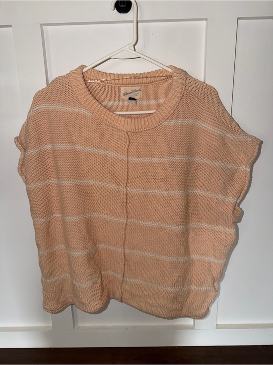 Universal Thread Sweaters - Universal Thread Peach and White Striped Knit Vest